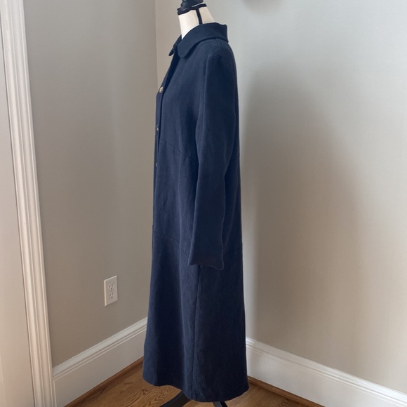 NWOT hemp linen made in USA silk carved buttons coat lightweight laggin look - Picture 5 of 14